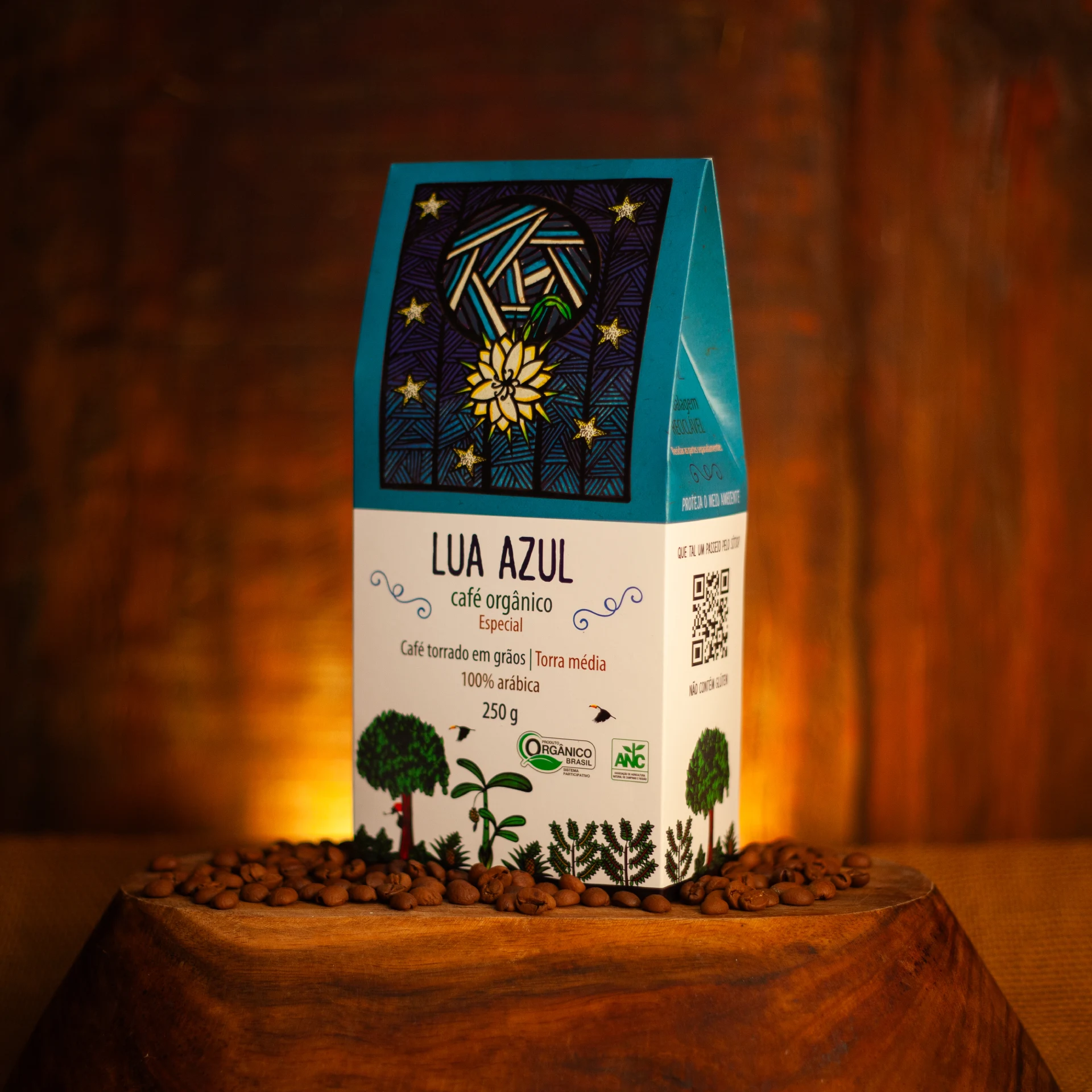 Café Flor da Lua - Lua Azul Café Orgânico Especial - Embalagem Lua Azul 250g (Torra Media)